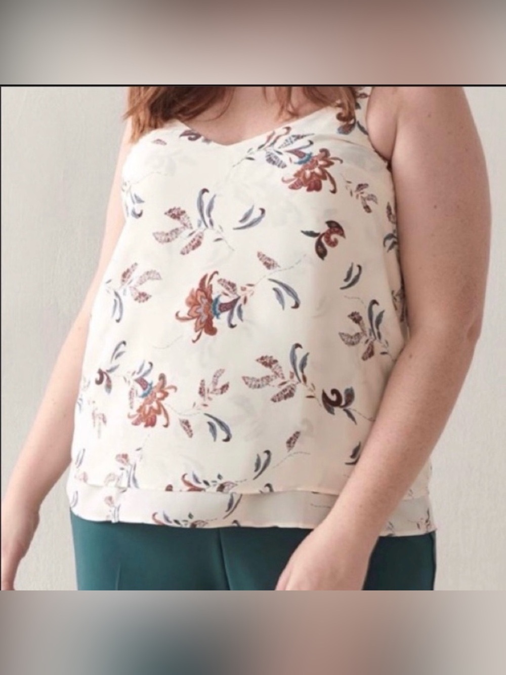 ADDITION ELLE PENNINGTONS silky crepe floral print blouse women’s size X NWT